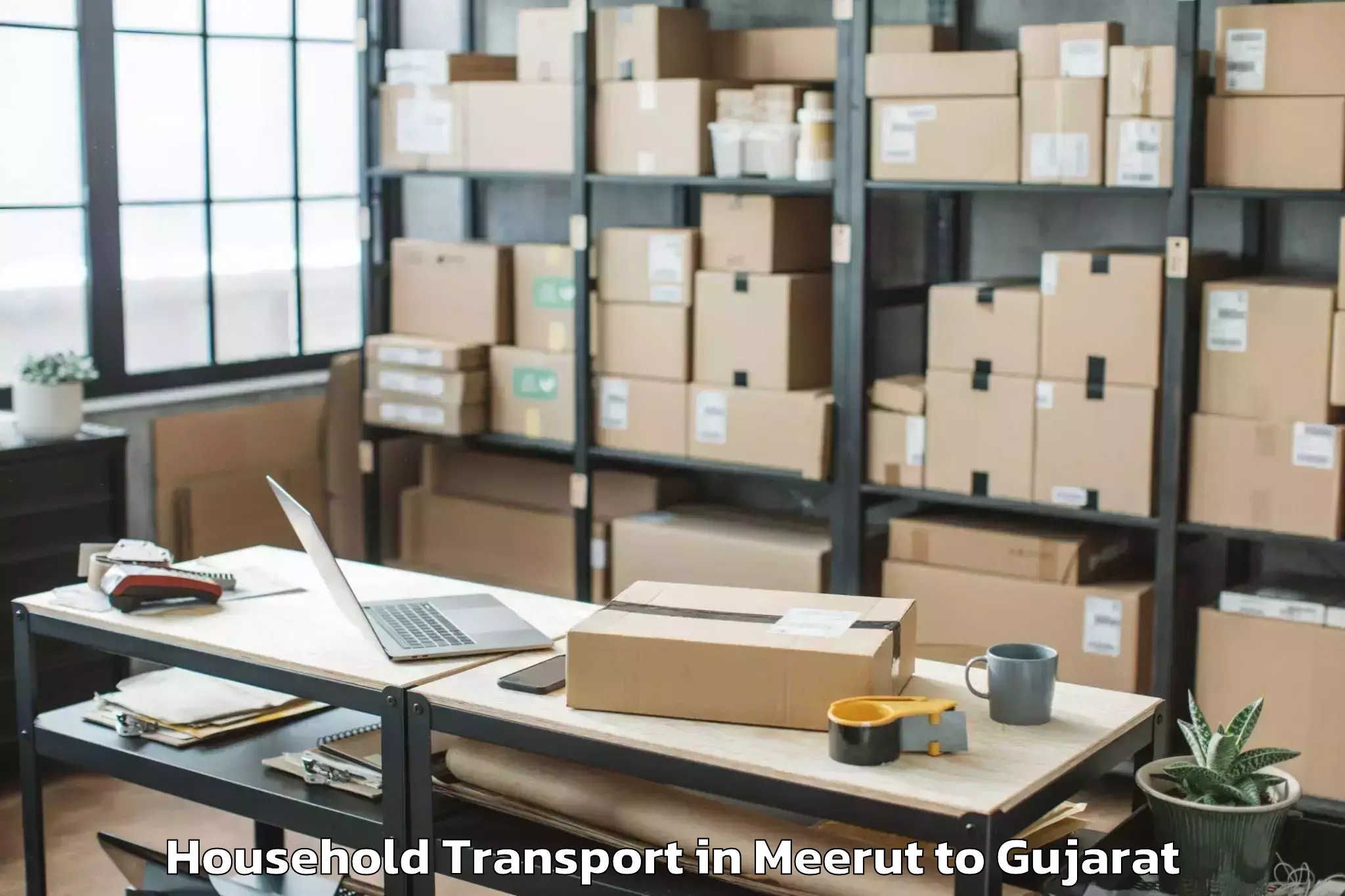 Get Meerut to Visavadar Household Transport